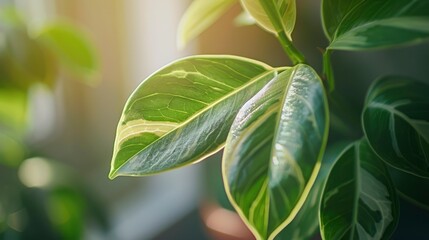 Close-Up Beautiful View Of A Green Leaf, Highlighting The Intricate Details And Natural Beauty, High Quality