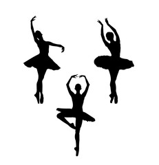 Woman doing ballet silhouette vector