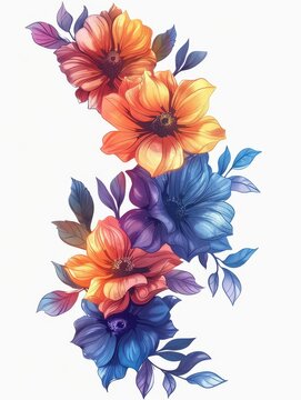 a FCK AFD Logo , vector, white background, flowers, rainbow