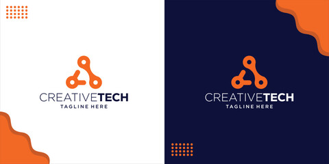 Creative Triple Chain logo in Triangle Shape, Design Inspiration, Illustration, Vector