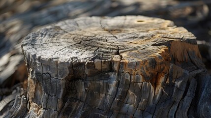 Fototapeta premium Tree growth rings on fresh cut evergreen tree