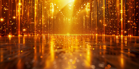 Fototapeta premium Sparkling gold stage background