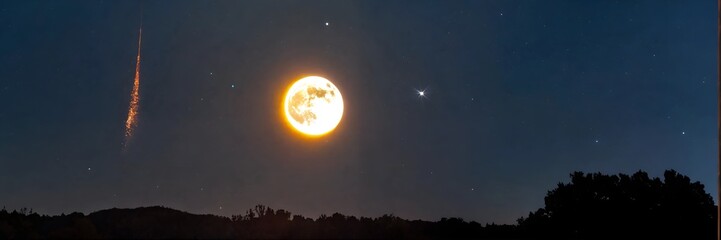 Obraz premium La luna y un destello de supernova que brilla