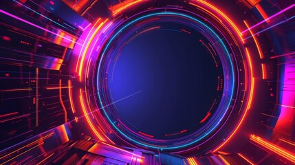 Neon tech circle