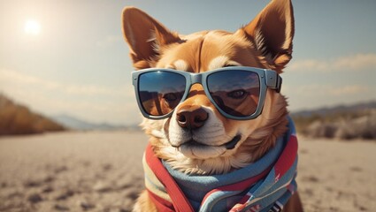 dog with sunglasses generative Ai 