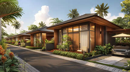 Fototapeta premium tropical resort with trees