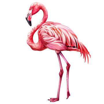 recommend clip art: pink flamingo isolated on white