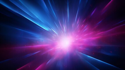 Pink and blue light bursts on a dark background