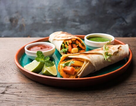 Indian Veg chapati Wrap