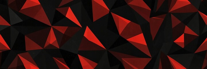 abstract red polygon triangles on black background design illustration from Generative AI