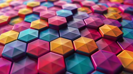 Vibrant Geometric Hexagonal Pattern Background
