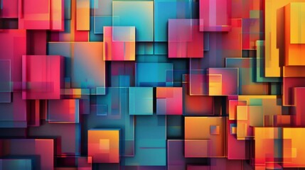Colorful Abstract Geometric Intersecting Shapes