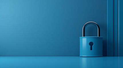 Fototapeta premium lock on blue background.