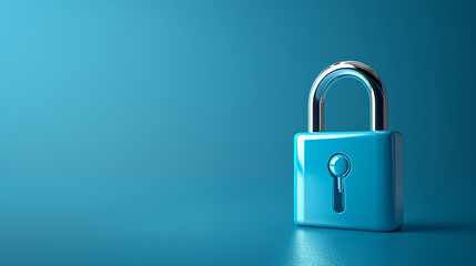 lock on blue background.