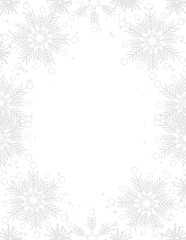 Christmas frame with snowflakes, snowfall page border