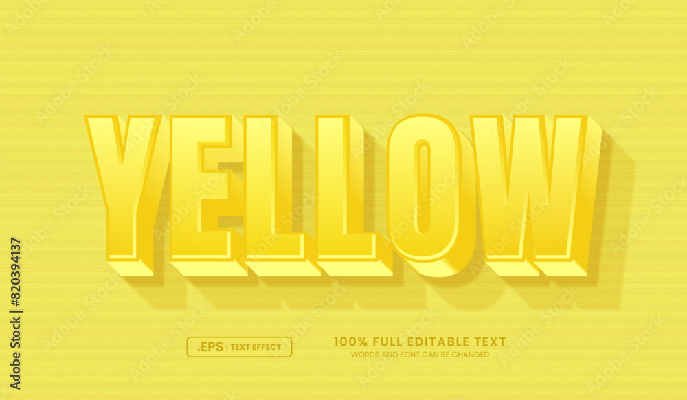 Sticker yellow text effect, editable text effect