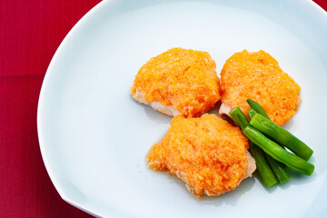 鶏肉の紅葉蒸し