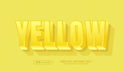 Yellow text effect, editable text effect