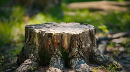 Obraz premium Tree growth rings on fresh cut evergreen tree