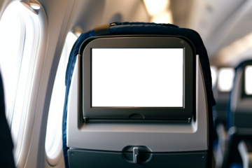 Mockup of an aeroplane monitor screen on a passenger seat