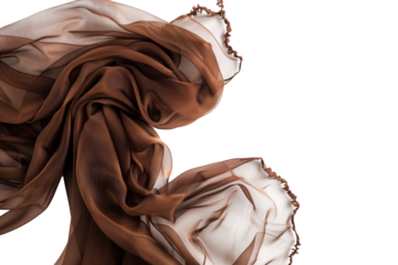 Brown scarf isolated on transparent background