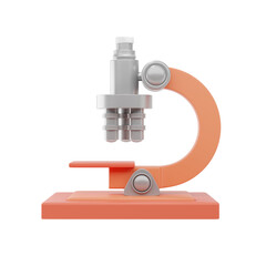 microscope 3d icon and illustration