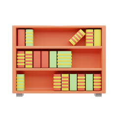 library 3d icon and illustration