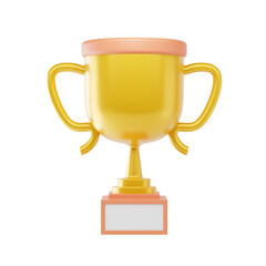 trophy 3d icon and illustration