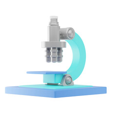 microscope 3d icon and illustration