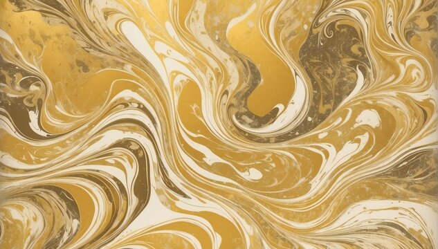 gold theme marbled paper design illustration from Generative AI