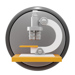 microscope 3d icon and illustration