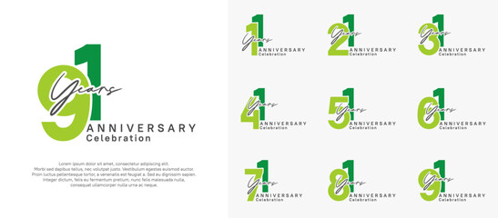 anniversary logotype vector design with green color can be use for special moment celebration