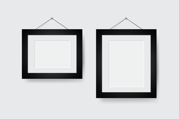 Blank photo two frame on gray background.vector illustration