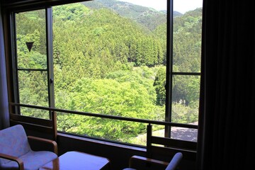 日本　群馬県藤岡市のリゾートホテルから見える風景