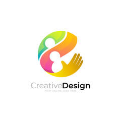 People Couple logos, Charity design template, community