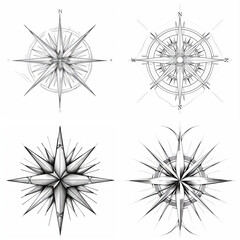 Fototapeta premium Compass sketch