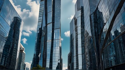 Modern skyscrapers of a smart city futuristic financial.generative.ai