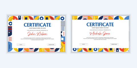 Modern geometric abstract design certificate template, can be used for appreciation, diploma, award, attendance, etc.