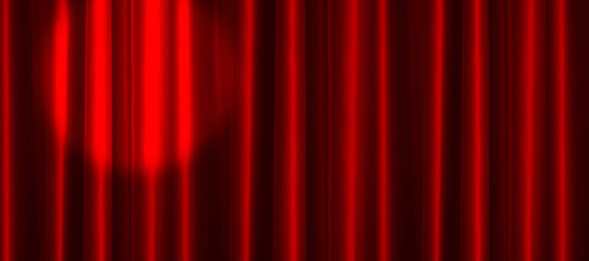 赤いカーテンとスポットライト、背景素材