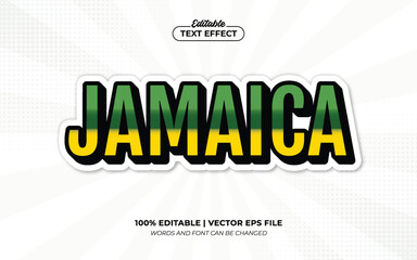 Jamaica 3D Vintage Editable Text Effect Template Style Premium Vector