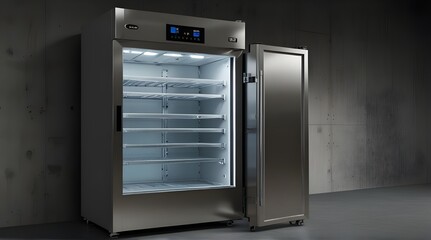 Fototapeta premium Refrigeration chamber for food storage.generative.ai