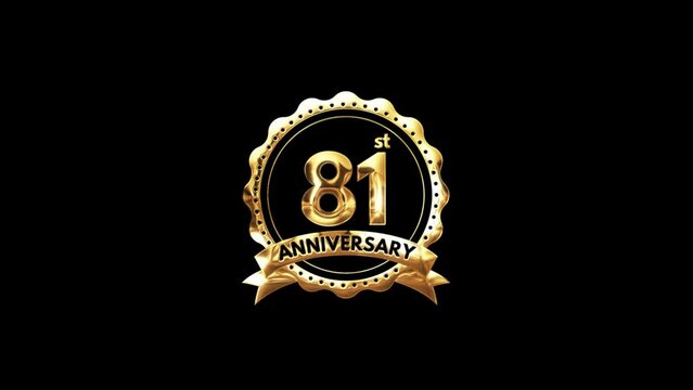 81st Anniversary luxury Gold Animation. Greeting for the 81st Anniversary. Luxurious Animation Celebrating 81 Years of Excellence