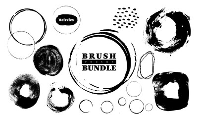 墨と筆で描いた手書きの和風質感ストローク barush bandle#2