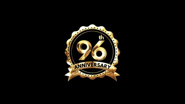 96th Anniversary luxury Gold Animation. Greeting for the 96th Anniversary. Luxurious Animation Celebrating 96 Years of Excellence