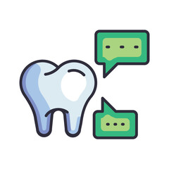 Dental communication. Icon illustration