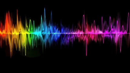 Colorful visual neon sound wave abstract background,