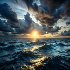 Obraz premium Dark sea, 2k, ultra HD, realistic