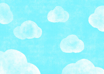 手描きの雲と青空2