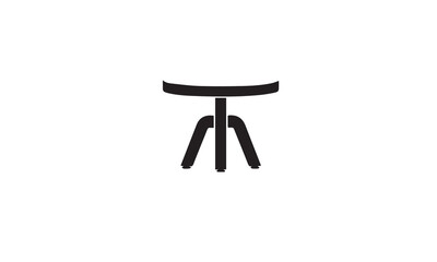 table logo black simple flat icon on white background