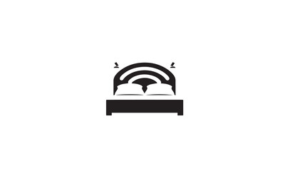 bed logo black simple flat icon on white background